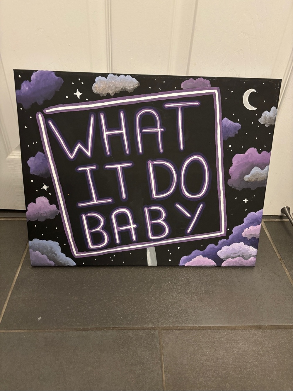 WHAT IT DO BABY Purple Neon Style Wall Art